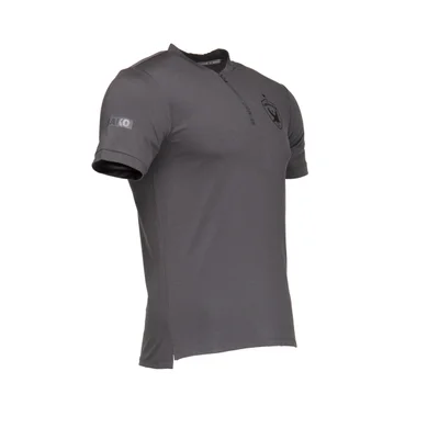 Luxury t-shirt – dark gray, cotton with 1/4 zipper 2025/2026